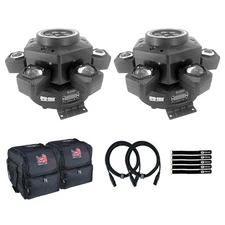 SPIN-TRIX 150W RGBW LED DMX Motion Beam Stage DJ Club Light Fixture Pair