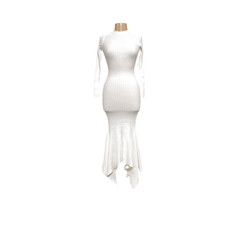 Fashion Nova White Long Bodycon Dress