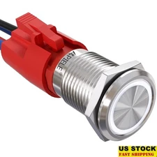 10A 12V LED Push Button Switch Waterproof Latching Auto Motorcycle Control New