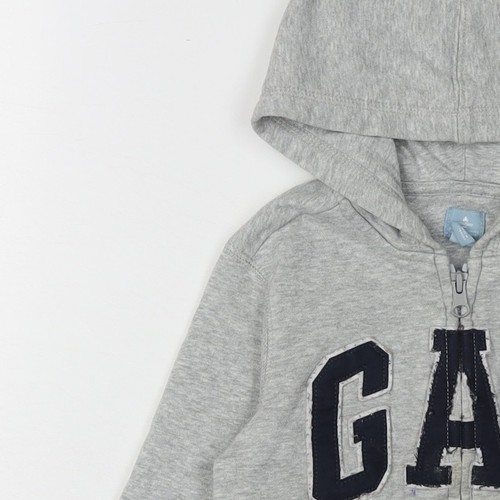 GAP Boys Grey Full Zip Hoodie, 4 Years, Cotton Blend - Picture 11 of 12