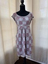 Boden Margot Retro Botanical Print Jersey Knit Day Dress Size 6 Coastal Classic