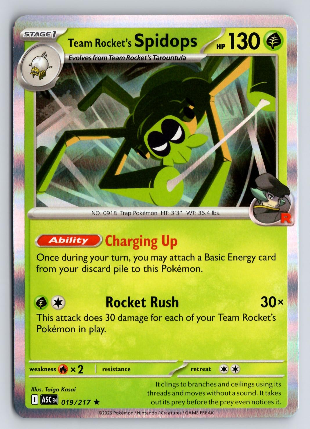 Team Rocket's Spidops #019/217 ME: Ascended Heroes Holo