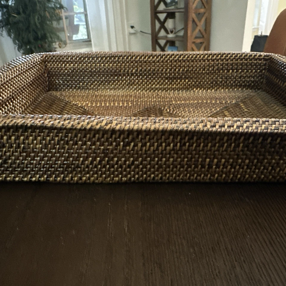 Bandeja para servir de mimbre Pampered Chef Woven Selections con asas Foto 4 de 4