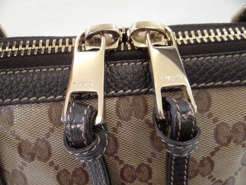 GUCCI Tote Hand Bag 327793 GG Coated Canvas Beige Brown Italy 69220124100 2 - Picture 11 of 19
