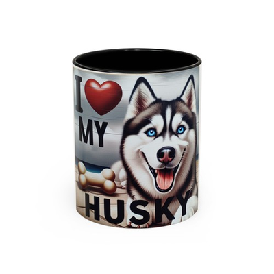 #ad I Love My Husky Accent Coffee Mug 11 amp; 15oz Dog Lover Gift Husky Lovers $29.98