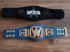 WWE Mini Blue Universal Championship Autogramme Nakamura, Liv Morgan Riccochet