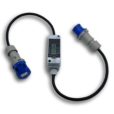 mobiler Stromzähler Box mit CEE 16A Zwischenzähler für Garten Camping Baustelle