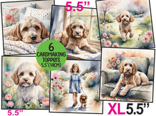 Cockapoo Dog Card Toppers Birthday Cardmaking XL 5.5" CRAFTS Scrapbooking Tags