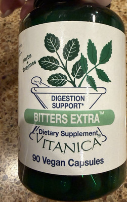 Vitanica Bitters Extra Digestive Support Vegan Dietary Supplement 89 Capsules