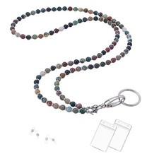 C L Accessories Lanyard for ID Badges Holder, Beaded Cute Lanyard for Keys Ne...