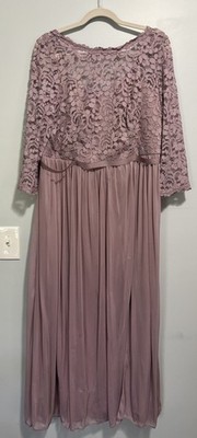 Three-Quarter Lace and Mesh Bridesmaid Dress STYLE # F19908