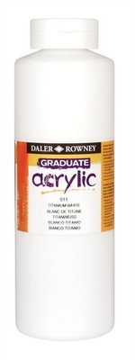 Daler Rowney Graduate Acrylfarbe 1 Liter, schwarz oder weiß