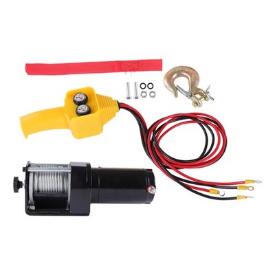 3000lbs Steel Cable Electric Winch 12VDC/1.3HP Copper Motor 135:1 Gear Ratio