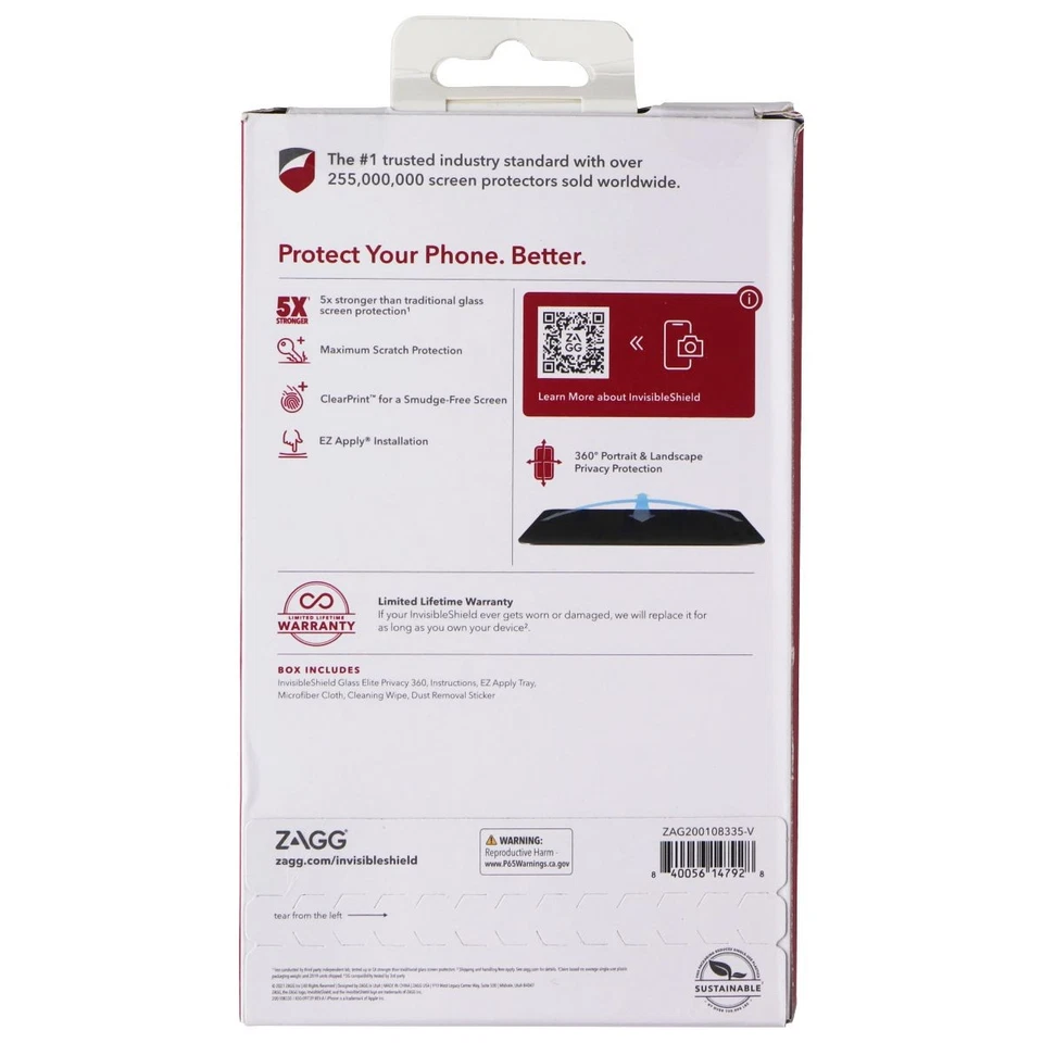 ZAGG (Glass Elite Privacy 360) Protector for Apple iPhone 13 mini - Privacy - Image 2 of 4