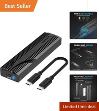 Portable USB C NVMe Enclosure - Fast 10Gbps Transfer, Tool-Free M.2 SSD Access