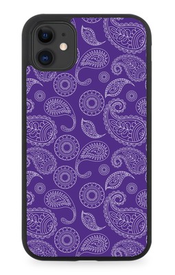 Lila Paisley Gummi Handy Hülle Formen Stil Bandana Design Muster Risse CK65