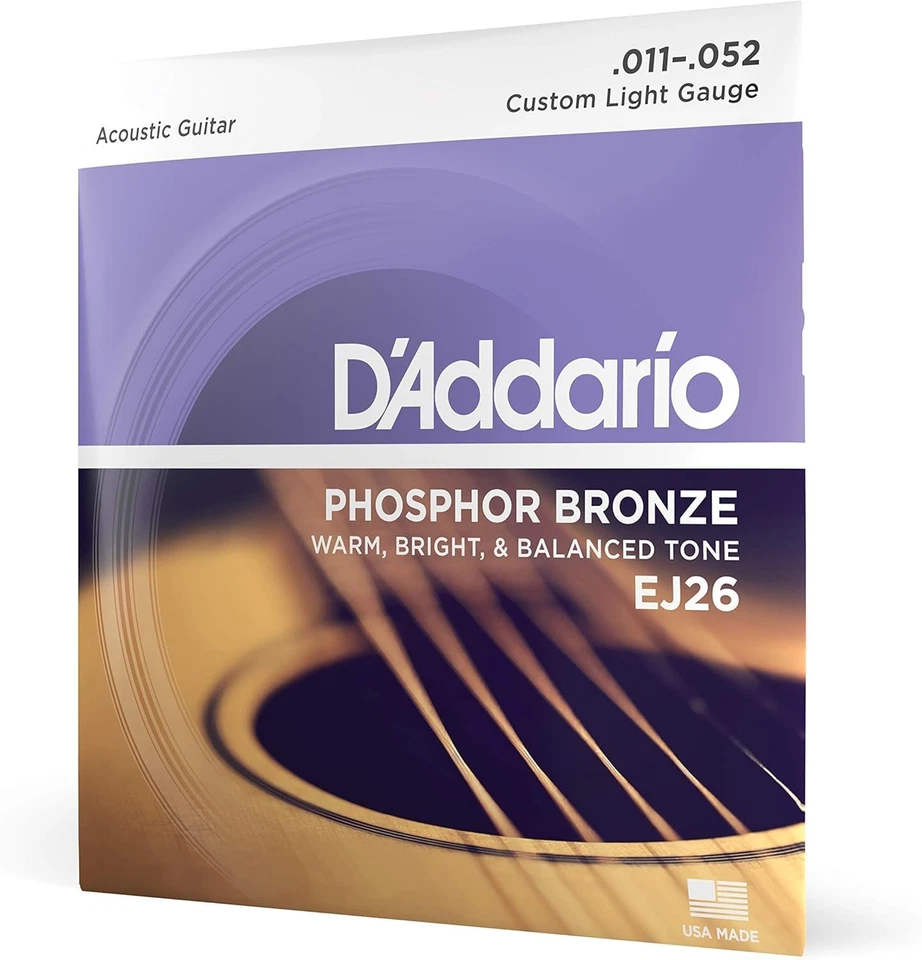 D'ADDARIO EJ26 Cordes Guitare Acoustique Custom Light 11-52 Bronze Phosphoreux - Photo 1/1
