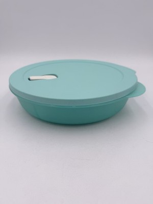 Tupperware CrystalWave Divided Microwave Covered Dish Aquamarine 3284C Vent 10 