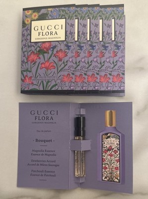 Gucci Flora Gorgeous Magnolia Edp Sample Set Spray 1.5ml/ 0.05 Fl Oz Lot Of 6
