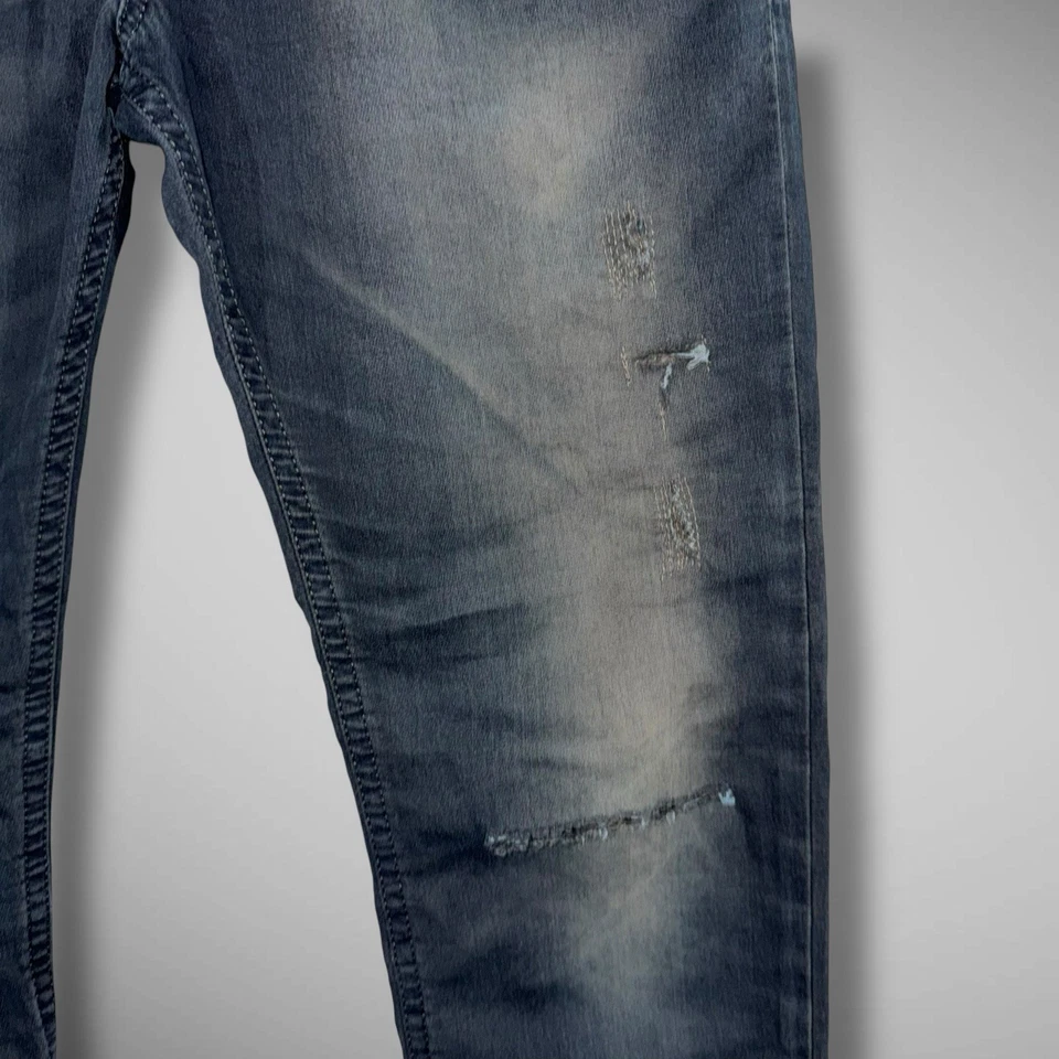 Pantalones de mezclilla Diesel para hombre 30x29 negros gastadores NE desgastados aplastados 0669O Foto 4 de 4