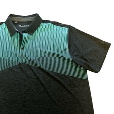 Under Armour Golf Polo Mens Shirt 2XL Heather Black Blue Short Sleeve Geometric