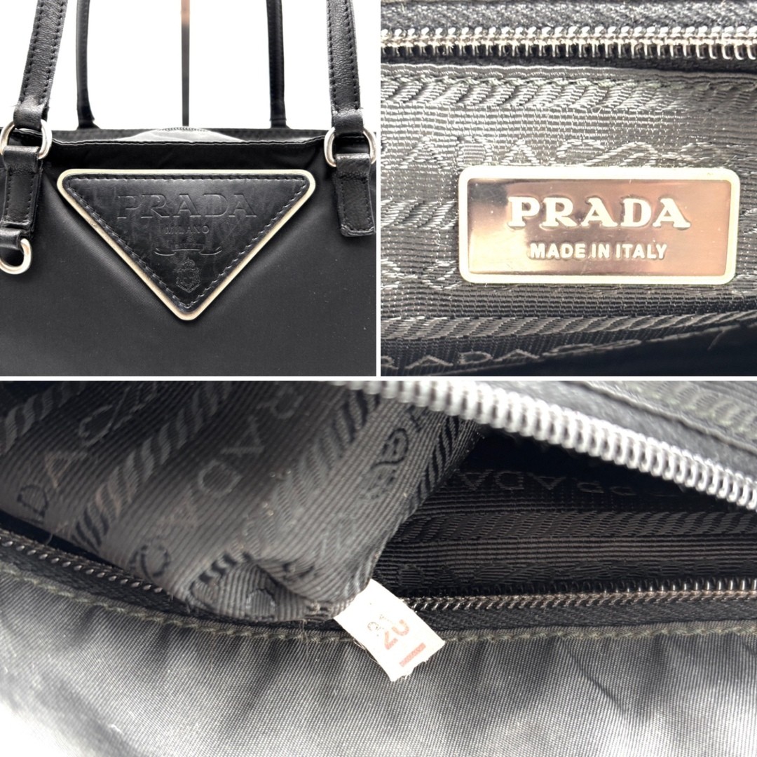 Rare  PRADA Tote Bag Triangle Logo Plate White Tag Shoulder Carry A4 Compatible thumbnail 9