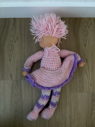 Vintage 1980’s Ice Cream Doll  w/Pink Yarn Hair + Yarn Dress - Picture 5 of 5