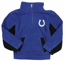 Indianapolis Colts NFL Football Kids Boys 1/4 Zip Micro Fleece Jacket, Blue