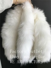 5pc/10pcs White Fox Tail Natural Pure White Fox tail Keyring Bag Pendant Cosplay