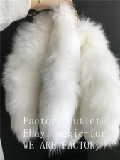 5pc/10pcs White Fox Tail Natural Pure White Fox tail Keyring Bag Pendant Cosplay