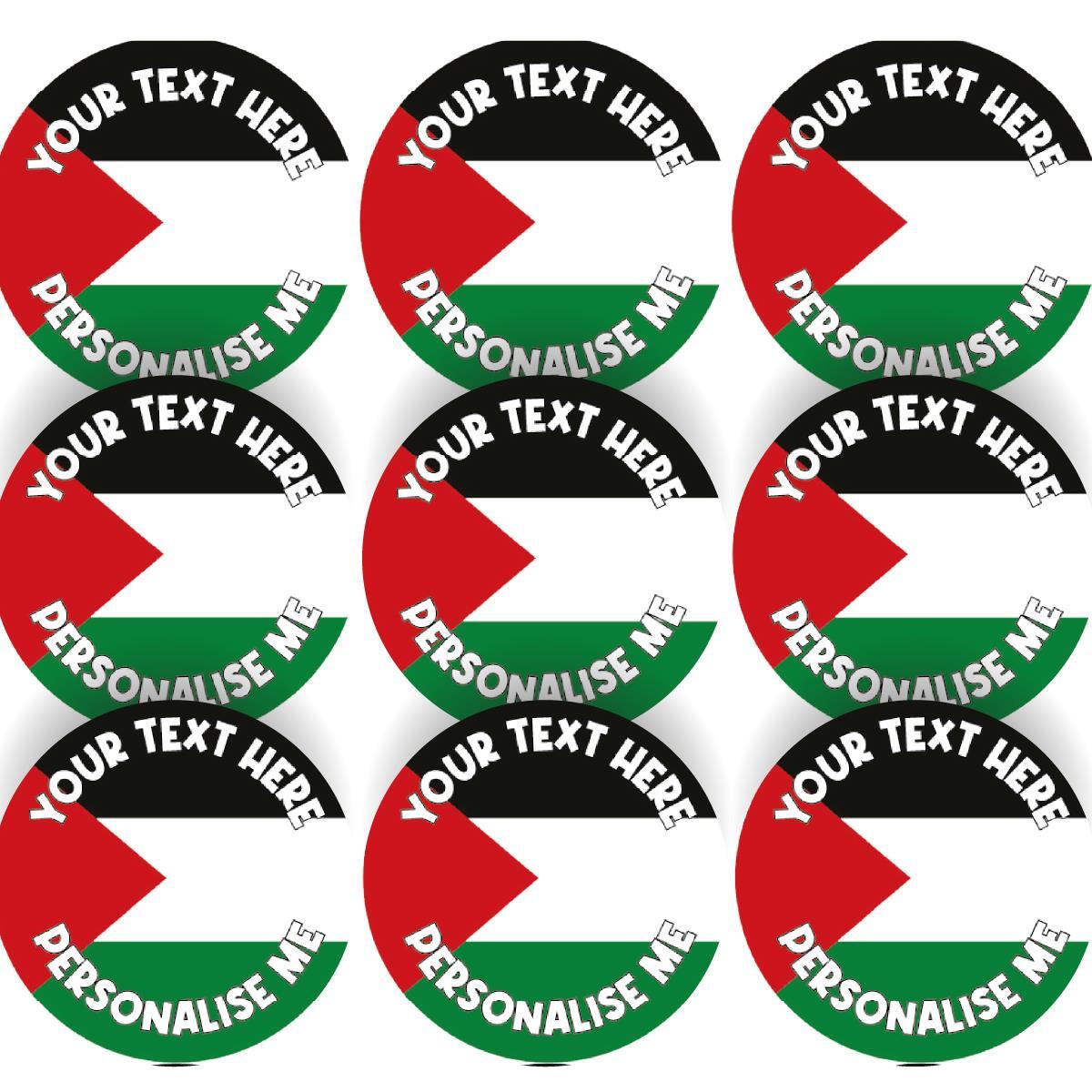 144 Palestine Flag Personalised Awareness 30mm Stickers
