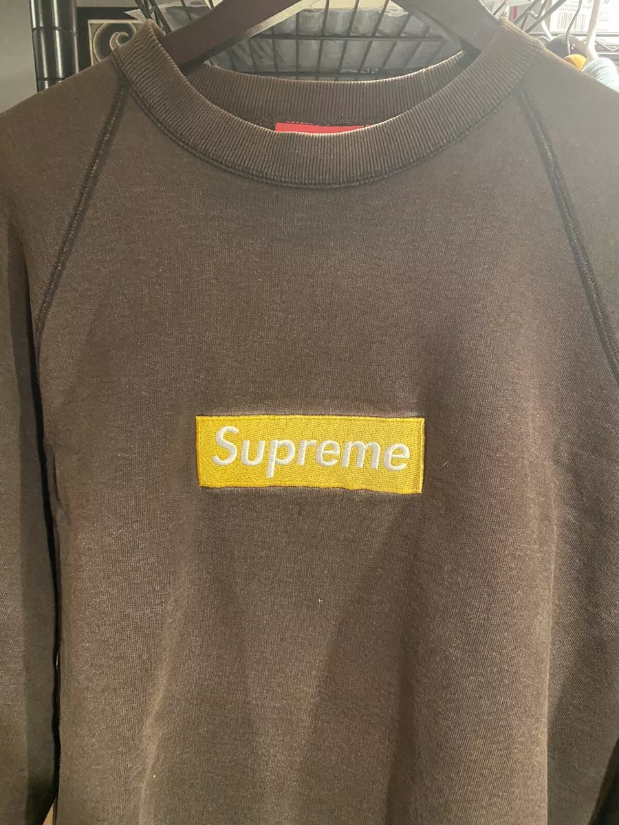 新品 XL brown Supreme Box Logo Crewneck