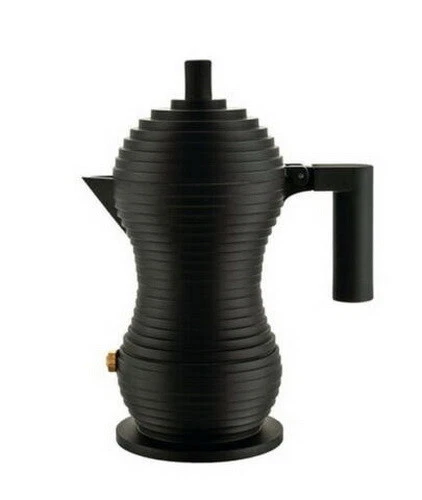 Caffettiera Espresso Moka Caffé 6 Tazze Alessi Pulcina MDL02/6 BB Nero, fotografia 6 di 7