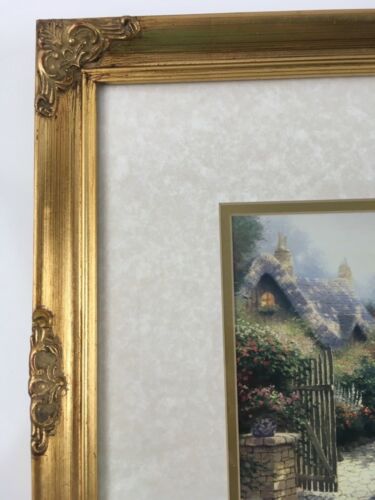 2 Thomas Kinkade Original Prints Cottage, Chapel Ornate Gold Frame 16” x 13” - Picture 5 of 8