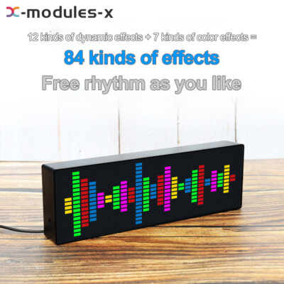 LED Light Music Spectrum Clock Voice Rhythm Car Audio Level Indicator VU Meter