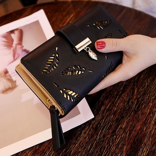 Woman's Long Leather Zipper Clutch Bag Credit Card Holder Wallet With Buckle - Picture 12 of 16