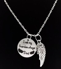 Angel Wing I Call My Guardian Angel Dad Father In Heaven Memory Wing Necklace