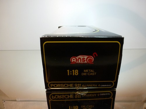 ANSON 30309-W PORSCHE 911 CARRERA 4 CABRIOLET - SILVER 1:18 - EXCELLENT IN BOX - Picture 4 of 7