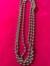 107cm 4MM Acier Inoxydable Argent Balle Chaîne Avec Militaire Fermoire
