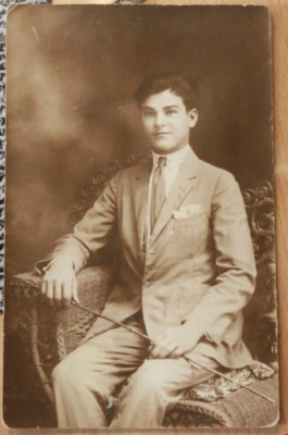 Foto 1926 mann boy junge anzug gehstock vintage Y3