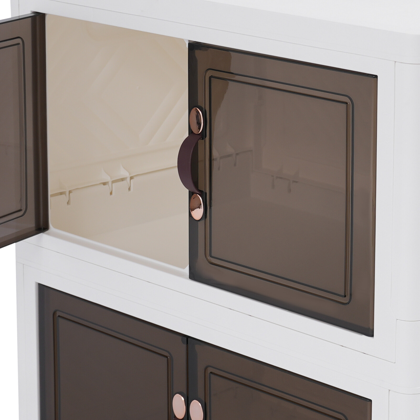 2-Layer Large Capacity Miscellaneous Storage Containers Box Cabinet w/ 4 Wheels