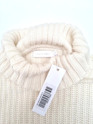 Jonathan Simkhai Pullover Pulli mit Zopfmuster, Elfenbein. Größe S. 