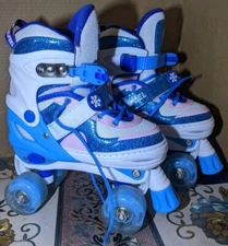 SULIFEEL Roller Skates Adjustable Light up Roller Skates Girls Sz 13C-3Y 💎💎💎