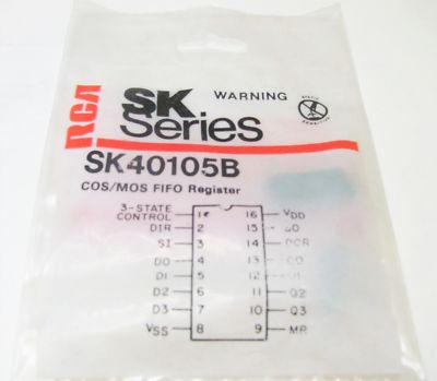 RCA SK40105B - FIFO Register - 16-Pin DIP COS/MOS IC, NOS