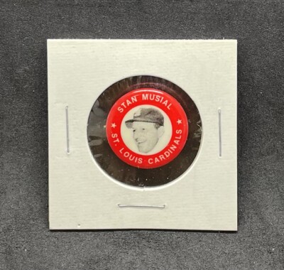 1983 Reprint  1969  MLBPA Stan Musial Red Pin-Back Button Pin MLB Cardinals