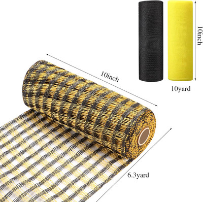 3 Pack Spring Summer Deco Mesh 10 Inches X 26 Yards Deco Mesh Ribbon for Wrea...