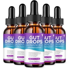 (5 Pack) Gut Drops Supplement GutDrops Maximum Strength Overall Wellness (10oz)