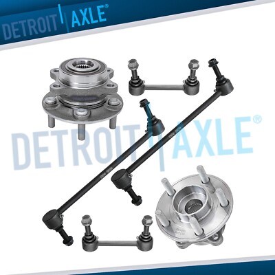 2 Front Wheel Bearing & Hubs + 4 Sway Bar Links for 2013 2014 2015 2016 Fusion