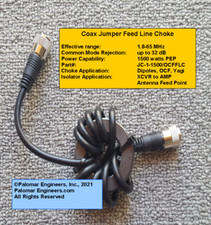 Palomar Engineers Coax Feed Line Jumper Choke - RG-8X - RFI Range: 3-30 MHz, -30