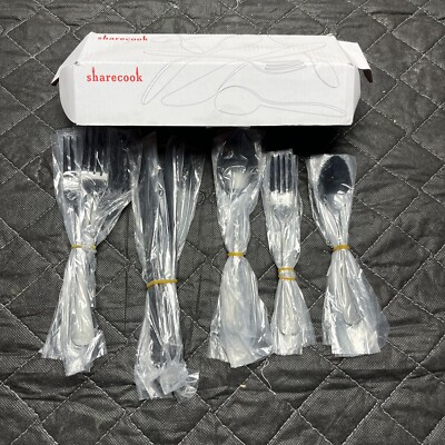 Matte Black Silverware Set, Sharecook, 30 Piece, NOS, JR4